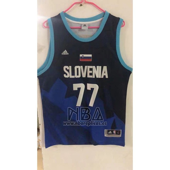 Camiseta Slovenia Luka Doncic NO 77 Tokyo 2021 Azul2